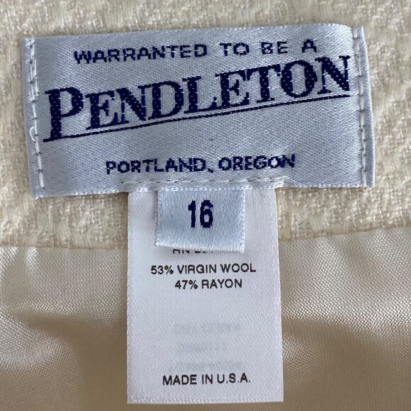 Pendleton Womens Knee Length Skirt Size 16 Wool Blend Lined Textured Old Money - Picture 6 of 10